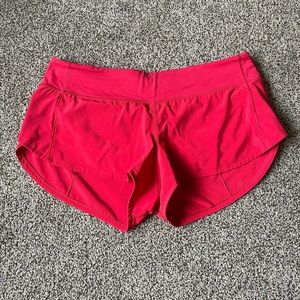Red Lululemon Speed Shorts